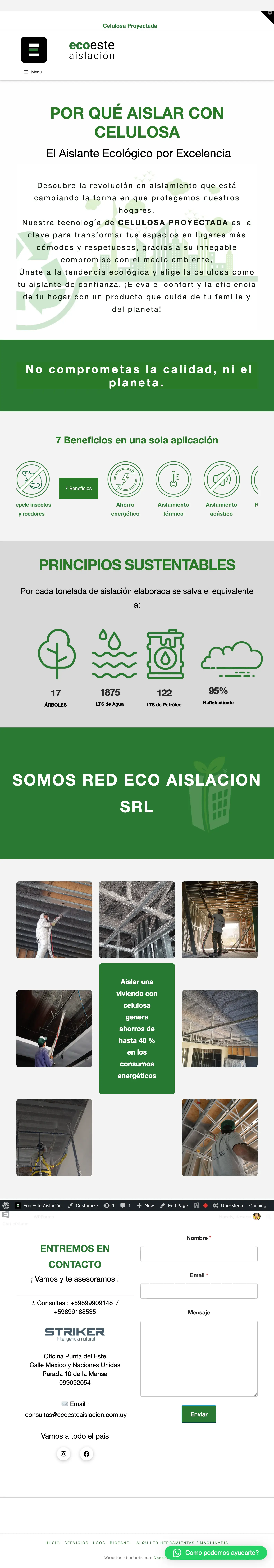 Captura de página completa del sitio de Eco Este Aislación